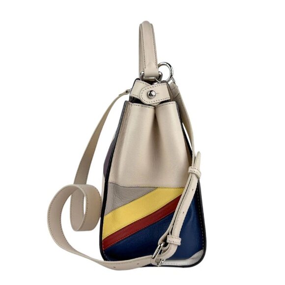 Auth FENDI Peekaboo Medium Handbag Shoulder Bag Multicolor Leather - z4375 - Picture 2 of 14